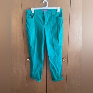 Gloria Vanderbilt green Amanda straight leg jeans size 14